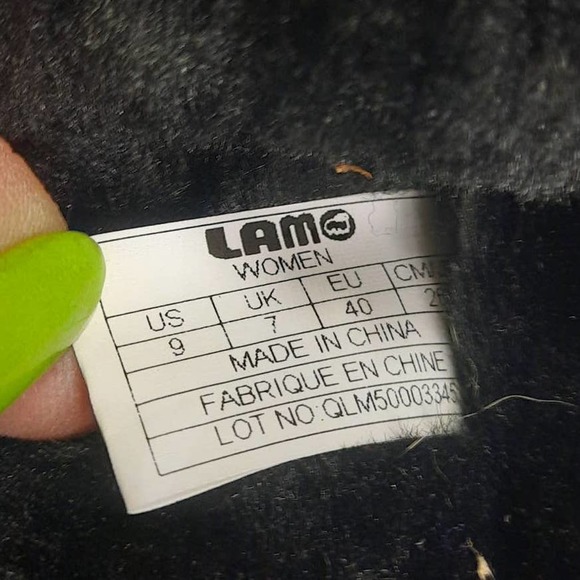 READ LAMO Callie Black Suede Faux Fur lining footbed *** LEFT MOC ONLY AMPUTEE 9 - Picture 5 of 8